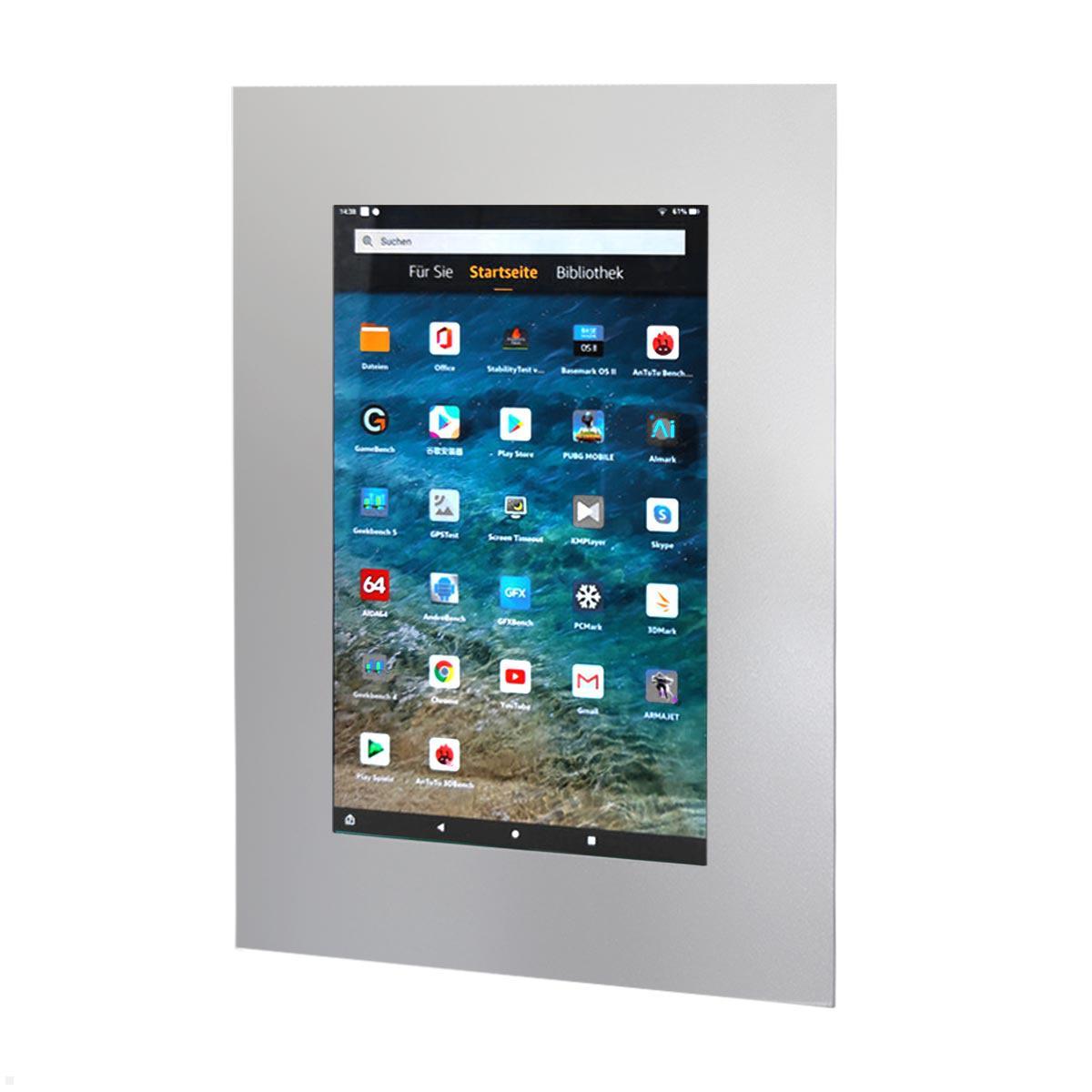TabLines TWE100S Tablet Wandeinbau für Amazon fire HD 10 (2021), silber, Frontcover TabLines TWE100S Tablet Wandeinbau für Amazon fire HD 10 (2021), silber, Frontcover