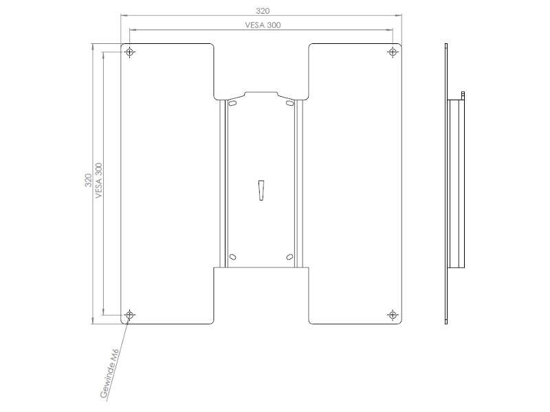 MonLines Loewe WM 71 TV Wandhalter Vesa 300 Maße