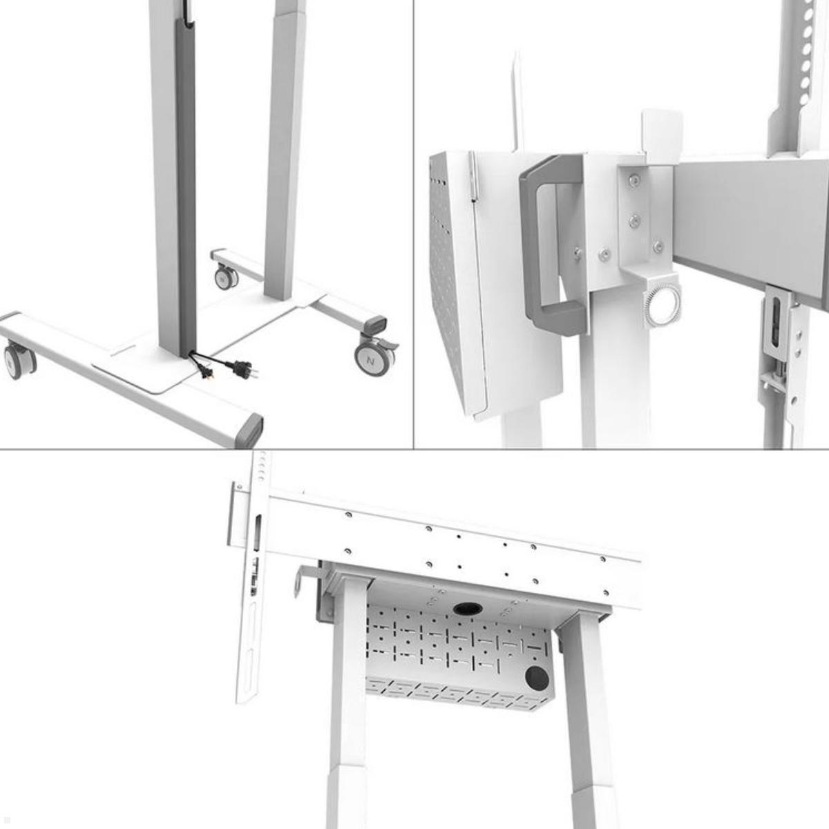 Neomounts FL55-875WH1 mobiler elektrischer Monitorständer 37 bis 100 Zoll, weiß Kabelmanagement Neomounts FL55-875WH1 mobiler elektrischer Monitorständer 37 bis 100 Zoll, weiß Kabelmanagement
