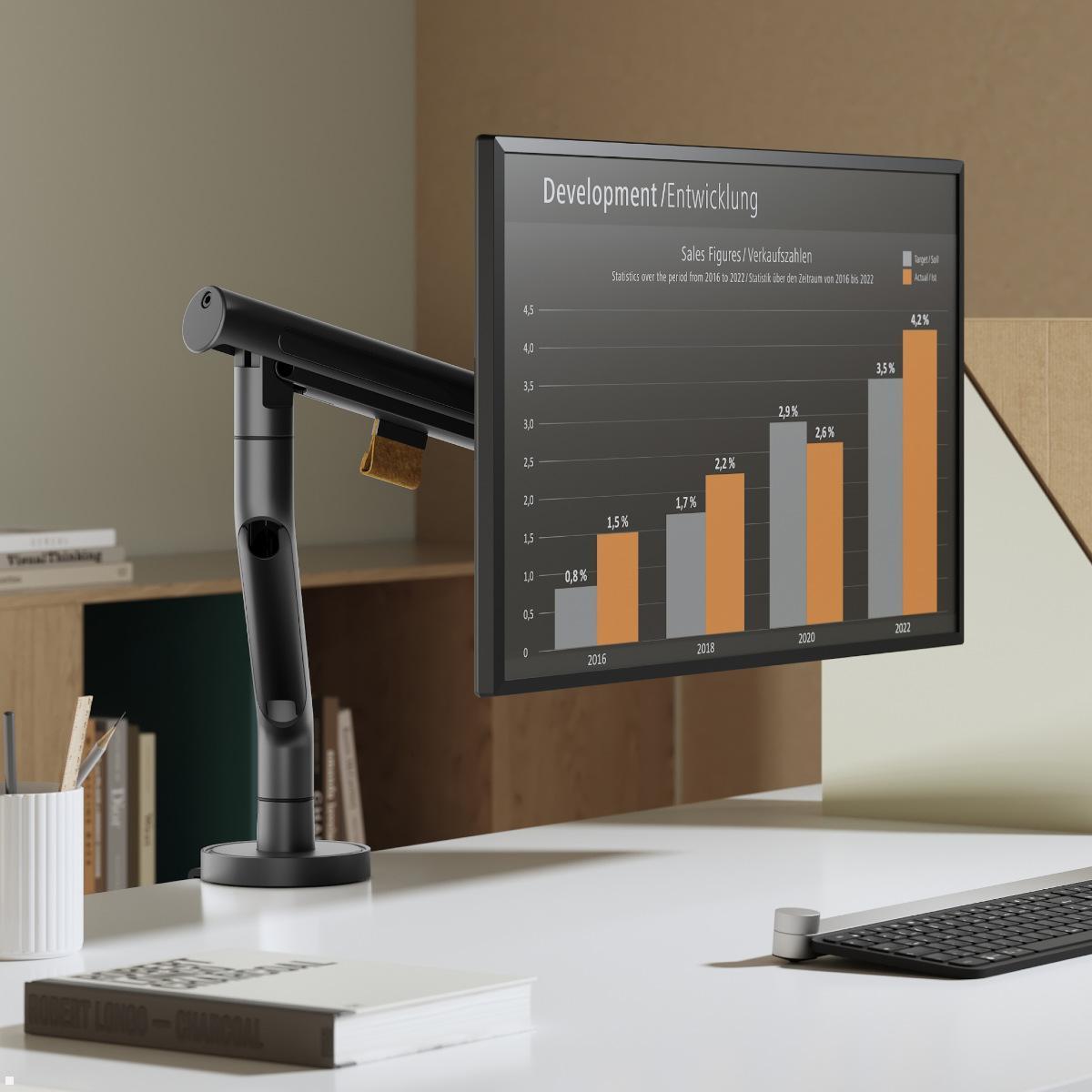 Fellowes Smartview Single Monitor Tischhalterung, Anwendungsbeispiel