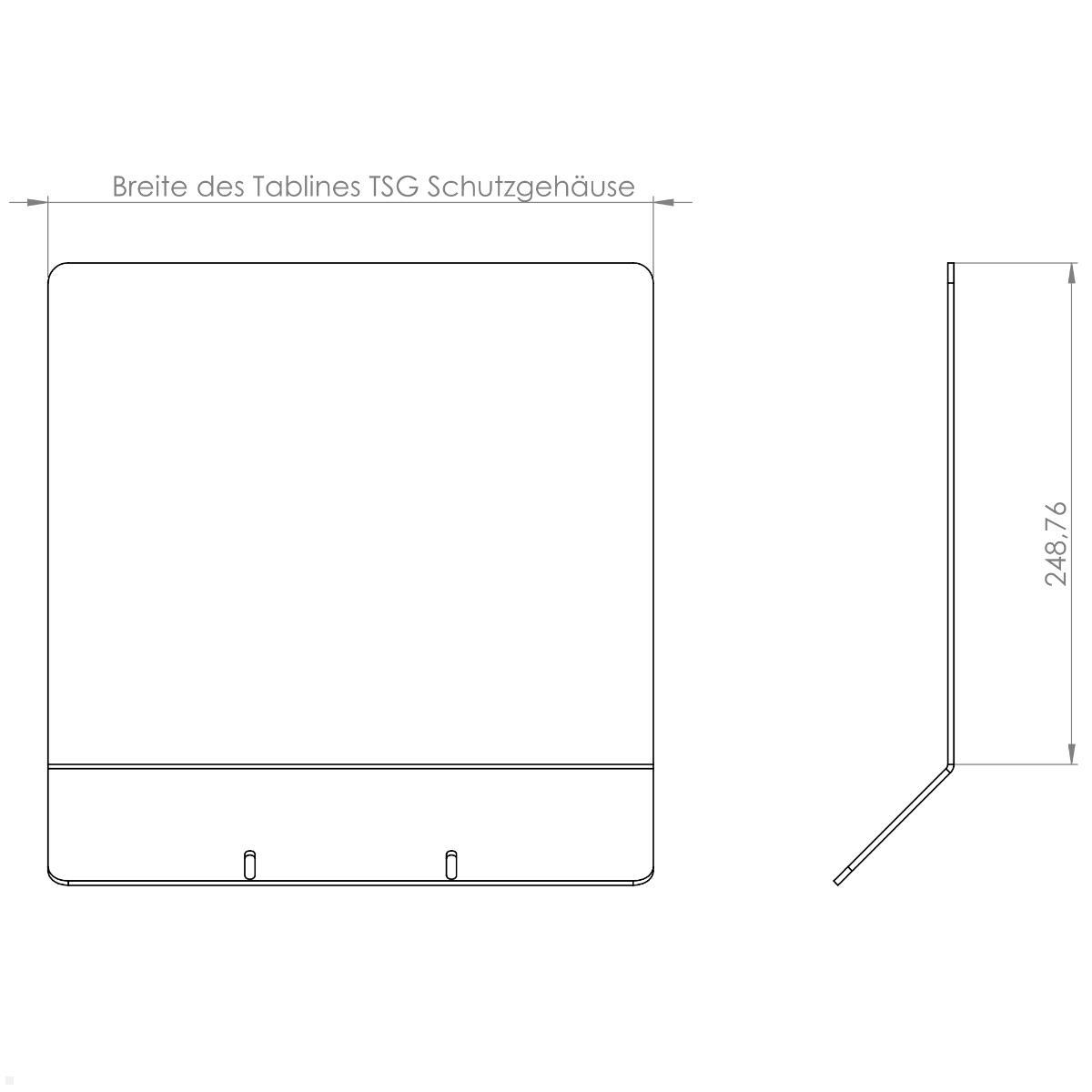 TabLines TWT001S Zubehör Werbetafel für TBS Tablet Bodenständer, silber, technische Zeichnung TabLines TWT001S Zubehör Werbetafel für TBS Tablet Bodenständer, silber, technische Zeichnung