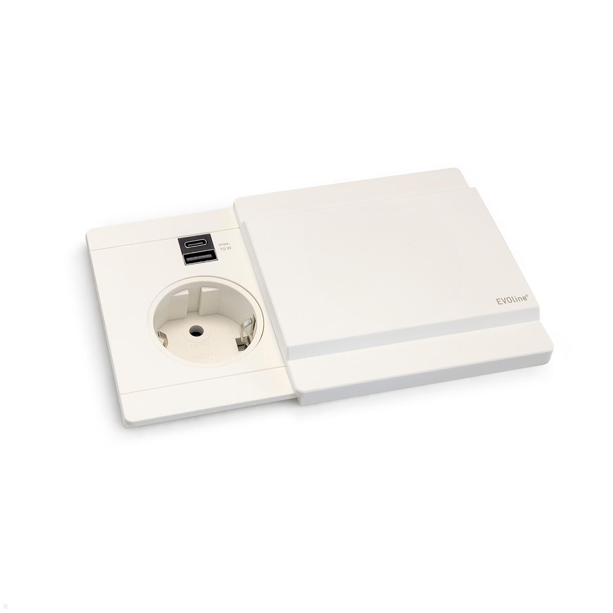 EVOline Schiebedeckel für Circle80 USB 10W, weiß, Anwendungebsipiel