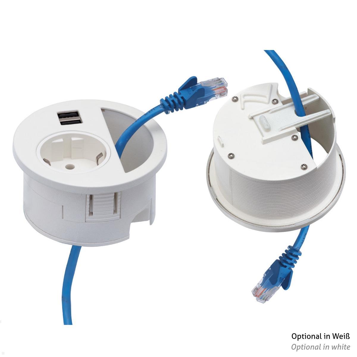 EVOline Circle80 Einbausteckdose mit USB-Charger C/C, Anwendungsbeispiel