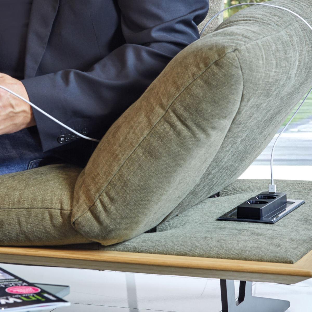 EVOLine BackFlip Cuisine 2x Steckdose mit USB-C Charger, im Möbelstück integriert