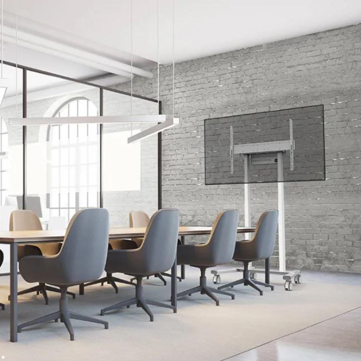 Neomounts FL55-875WH1 mobiler elektrischer Monitorständer 37 bis 100 Zoll, weiß Anwendung Konferenzraum Neomounts FL55-875WH1 mobiler elektrischer Monitorständer 37 bis 100 Zoll, weiß Anwendung Konferenzraum