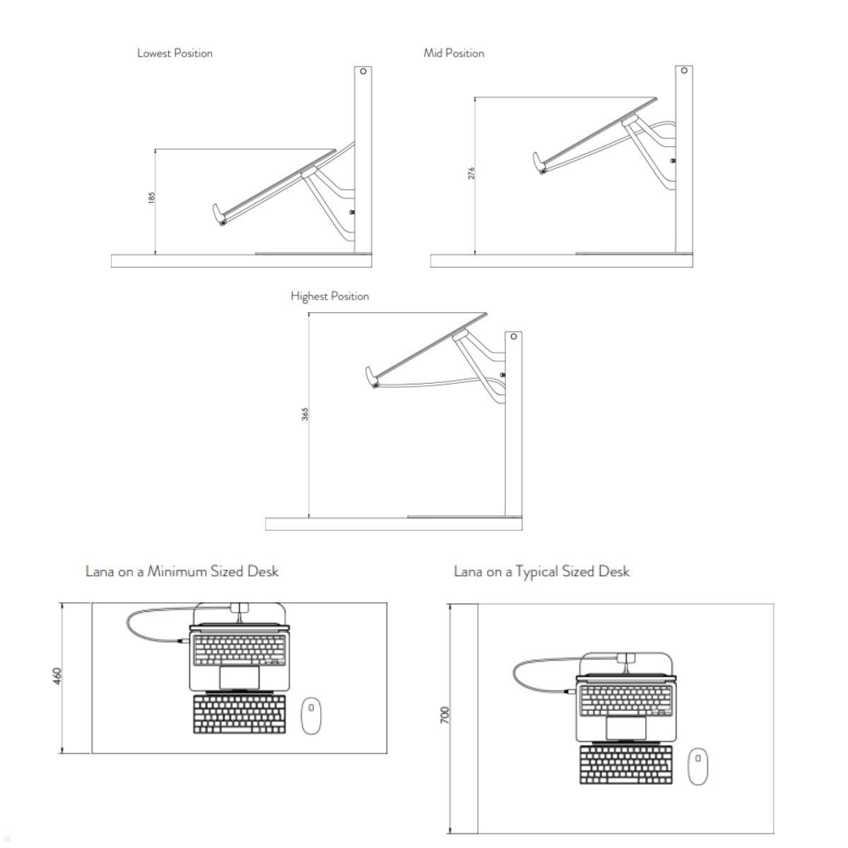 CBS Lana Laptop Ständer höhenverstellbar bis 16 Zoll, Maße