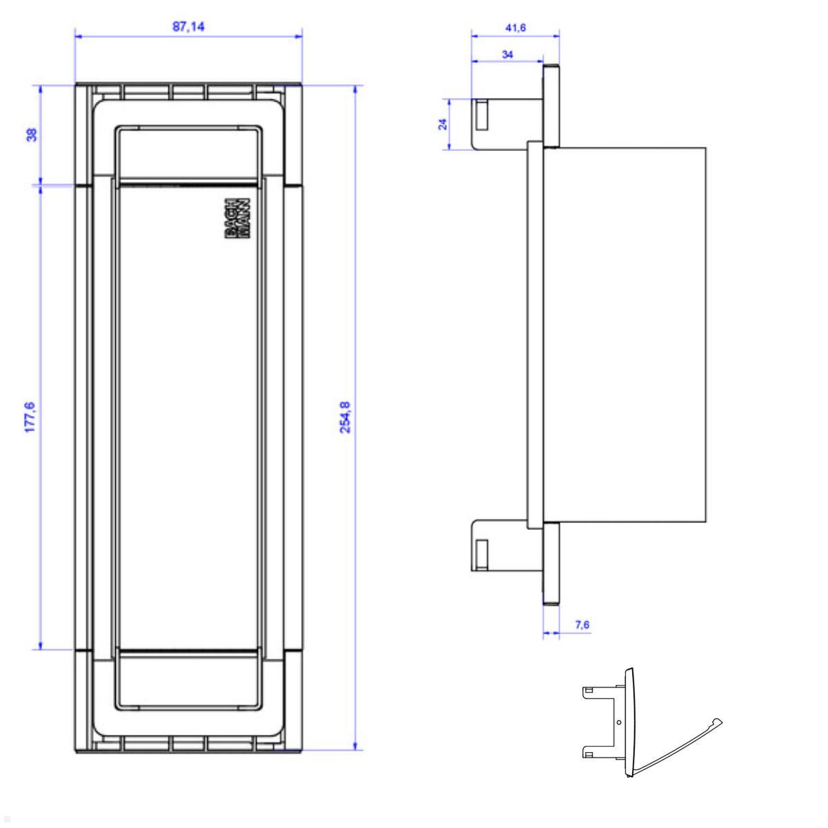 Bachmann Power Frame Cover 3-fach inox (915.501), Maße