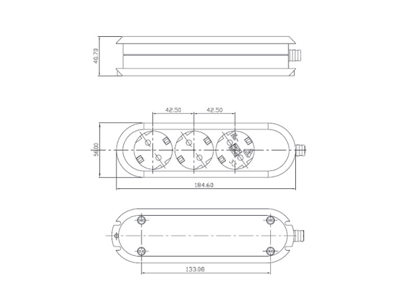 Bachmann SMART 3x Steckdosenleiste 385.270 Maße Bachmann SMART 3x Steckdosenleiste 385.270 Maße