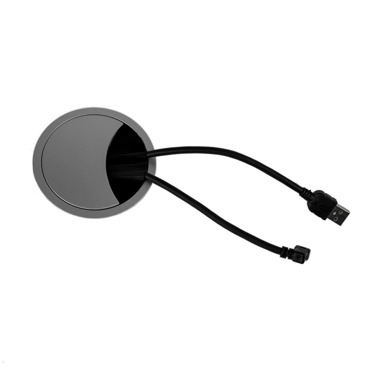 TecLines TKD002T Tisch Kabeldurchführung 80x21 mm, Titanium Kabelmanagement TecLines TKD002T Tisch Kabeldurchführung 80x21 mm, Titanium Kabelmanagement