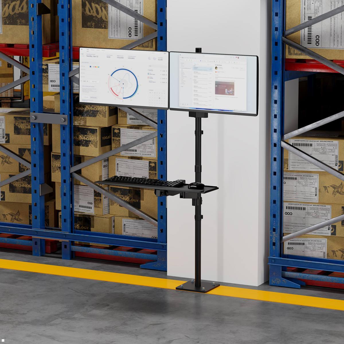 MonLines MBS020B dual Monitor Bodenstandfuß anschraubbar mit Tastaturhalterung im Lager MonLines MBS020B dual Monitor Bodenstandfuß anschraubbar mit Tastaturhalterung im Lager