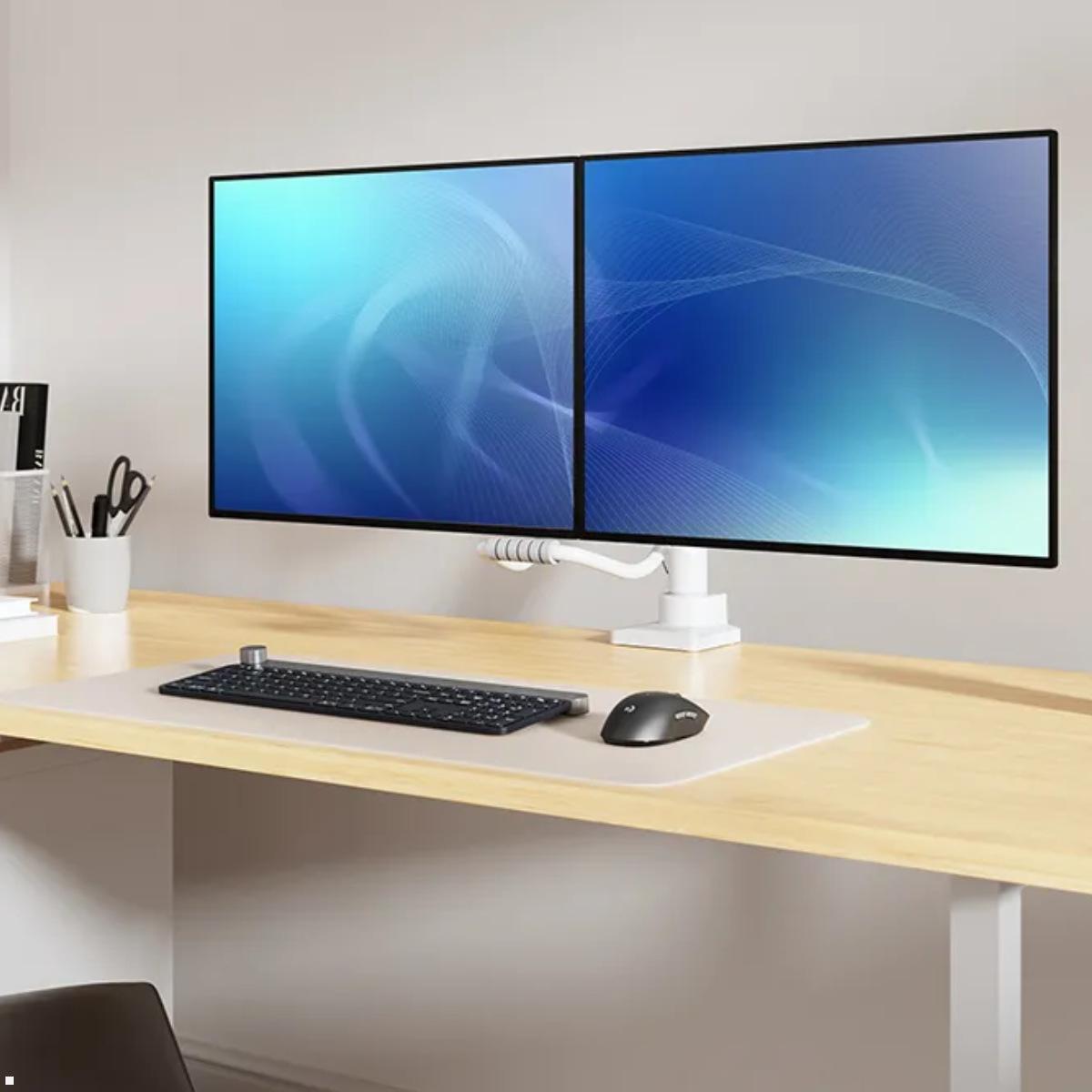 Neomounts DS75-450WH2 Monitorhalter für 2 Monitore nebeneinander bis 32 Zoll, weiß Anwendung Gaming Neomounts DS75-450WH2 Monitorhalter für 2 Monitore nebeneinander bis 32 Zoll, weiß Anwendung Gaming