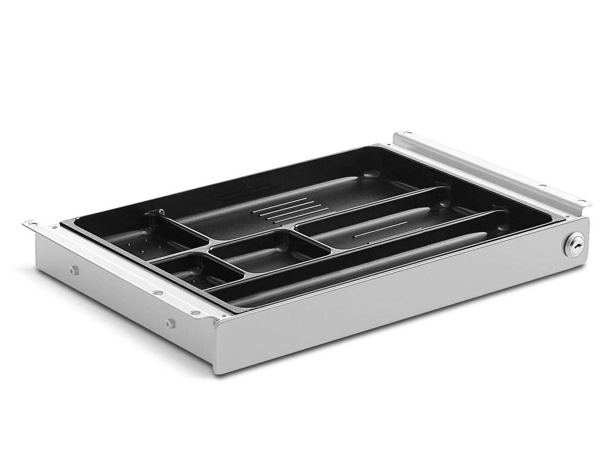 TecLines TSA003A ausziehbare Stift- und Zubehörablage A4 M inkl. Schloss, Aluminium diebstahlsicher TecLines TSA003A ausziehbare Stift- und Zubehörablage A4 M inkl. Schloss, Aluminium diebstahlsicher