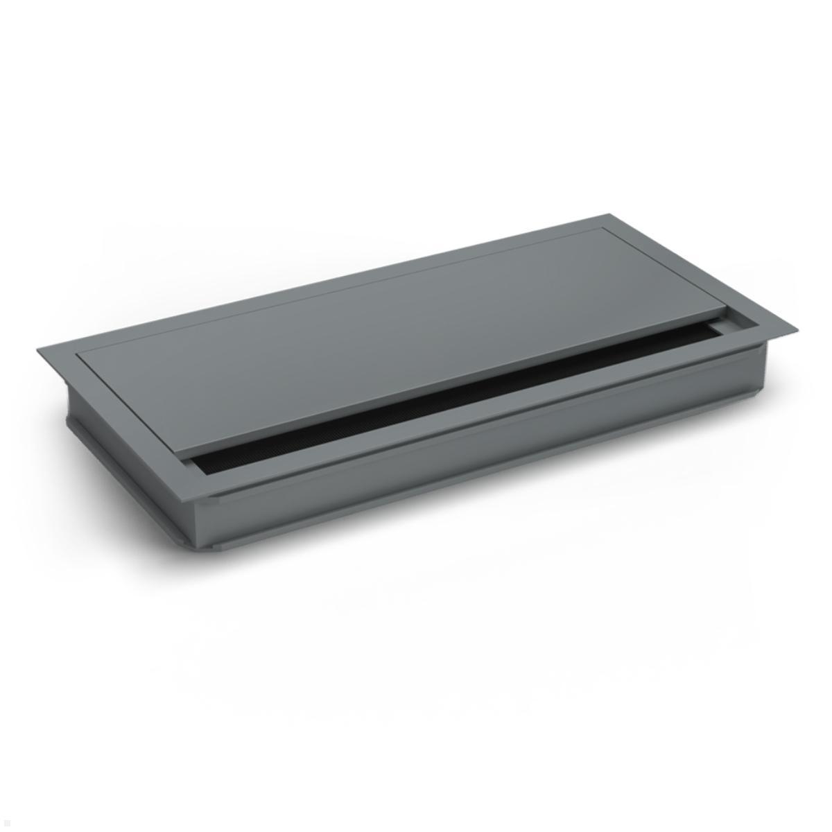 TecLines TKD012T Kabeldurchführung 240x120x25 mm, Titanium / schwarz TecLines TKD012T Kabeldurchführung 240x120x25 mm, Titanium / schwarz