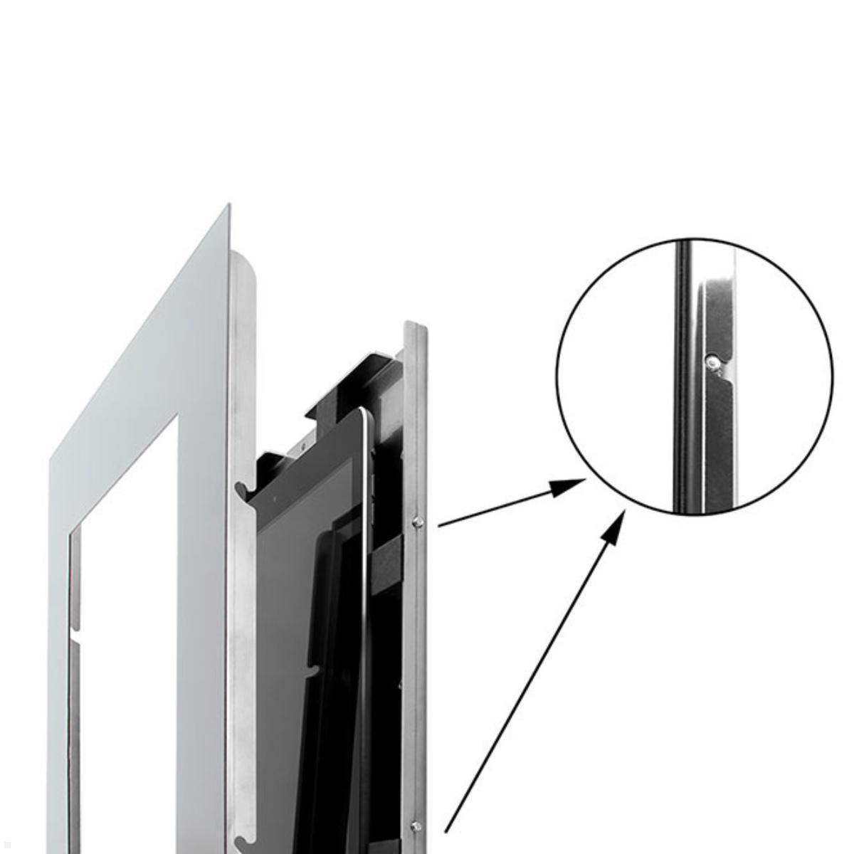 TabLines TWE109S Tablet Wandeinbau für Apple iPad Mini 6 (2021), silber, Montage Einhängen des Covers TabLines TWE109S Tablet Wandeinbau für Apple iPad Mini 6 (2021), silber, Montage Einhängen des Covers