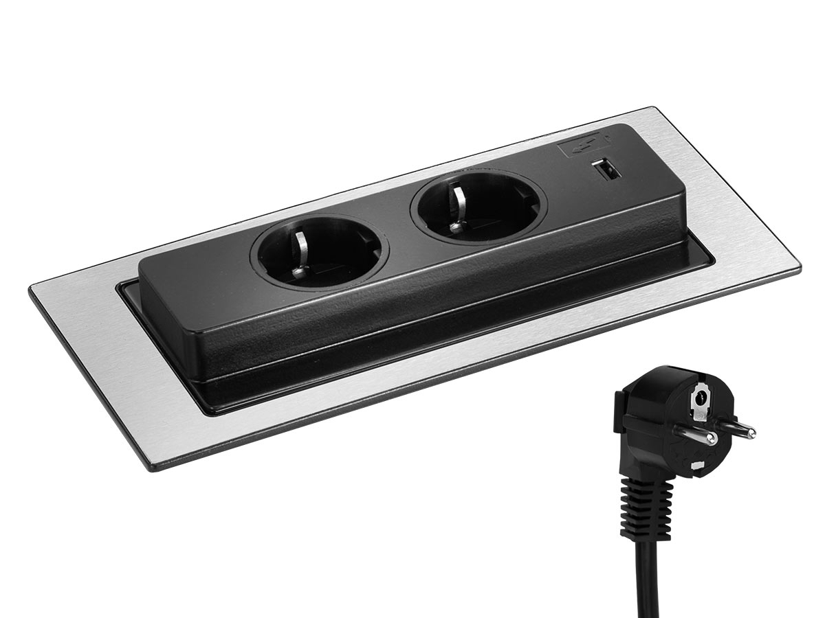 EVOLine BackFlip Standard 2x Steckdose, 1x USB Charger EVOLine BackFlip Standard 2x Steckdose, 1x USB Charger